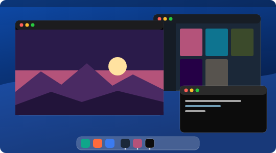 Overtoaster: each program a Mac window, in the Dock